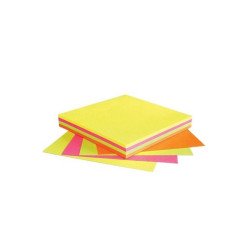 Jegyzettömb öntapadó, 75x75mm, 100lap, Info Notes, brilliant mix, sárga, zöld, pink, narancs Öntapadó jegyzettömb Info Notes