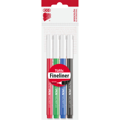 Rostirón, tűfilc vízbázisú, 0,5mm, kerek test, Tinten Pen Ico, 4 klf.szín Rostirón, tűfilc vízbázisú, 0,5mm, kerek test, Tinten Pen Ico, 4 klf.szín
