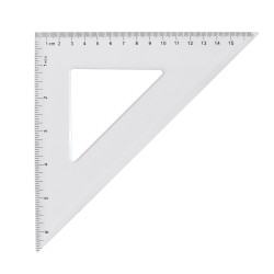 Vonalzó háromszög 45° 16cm, műanyag Vonalzó, szögmérő Egyéb
