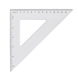 Vonalzó háromszög 45° 16cm, műanyag Vonalzó, szögmérő Egyéb
