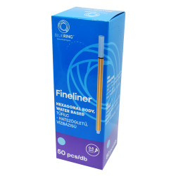 Rostirón, tűfilc vízbázisú, 0,5mm, hatszögletű test, Bluering® világoskék Tűfilc Bluering