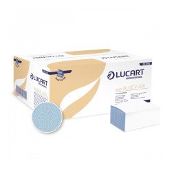 Kéztörlő 1 rétegű V hajtogatású 250 lap/csomag 20 cs/karton V 250 Easy Blue Lucart_863066 kék Papírtörlők Lucart
