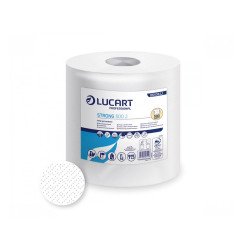Háztartási papírtörlő kéztörlő 2 rétegű 500 lapos hófehér átmérő 20 cm Strong 500 J Lucart_861084I Papírtörlők Lucart