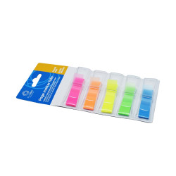 Jelölőcímke 12x45mm, 5x25lap, műanyag 5szín/bliszter, kemény tokos adagolóban Bluering® Jelölőcímke Bluering