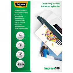Lamináló fólia, A4, 100 mikron, fényes, 100 db/doboz, Fellowes® Kötészeti kellék Fellowes