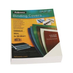 Hátlap, A4, 250 g, fényes 100 db/csomag, Fellowes® ChromoLux, fehér Kötészeti kellék Fellowes