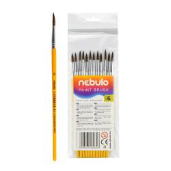 Ecset 6-os festett nyéllel 12 db/csomag, Nebulo Iskolai ecset és kelléke Nebulo