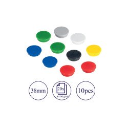 Mágnes 38mm, erősség: 2500 g. HMS36 99 Franken 10 db/csomag, klf. Szin Táblamágnes Franken