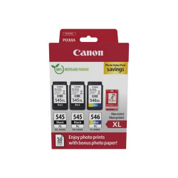 Canon 2x PG545XL + CL546XL tintapatron + fotópapír multipack ORIGINAL Tintapatron original Canon