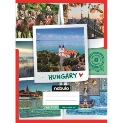 Füzet, A4, kockás, 87-32, ország-város minták, 12 db/csomag Nebulo Iskolai füzet Nebulo