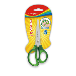 Olló, 15 cm, hegyes, 1 db/bliszter, Keyroad Soft Grip, vegyes színek Ollók, kések Keyroad