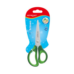 Olló, 15 cm, hegyes, 1 db/bliszter, Keyroad Soft Grip, vegyes színek Ollók, kések Keyroad