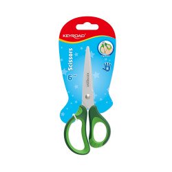 Olló, 15 cm, hegyes, 1 db/bliszter, Keyroad Soft Grip, vegyes színek Ollók, kések Keyroad