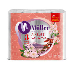 Toalettpapír 3 rétegű kistekercses 100% cellulóz 24 tekercs/csomag Kelet Varázsa Müller fehér Toalettpapírok Müller
