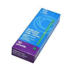 Golyóstoll 0,7mm eldobható, hatszögletű test kupakos Bluering® Jetta, írásszín zöld Golyóstoll Bluering