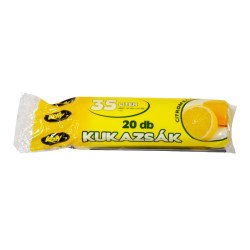 Szemeteszsák 35 liter 50 x 60 cm 20 db/tekercs 15 mikron sárga Szemeteszsák Egyéb