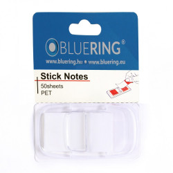 Jelölőcímke 25x45mm, 50lap, műanyag Bluering® fehér Jelölőcímke Bluering