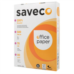 Másolópapír A4, 80g, újrahasznosított ISO 70 fehérségű Saveco Orange Label 500ív/csomag Másolópapír újrahasznosított Saveco