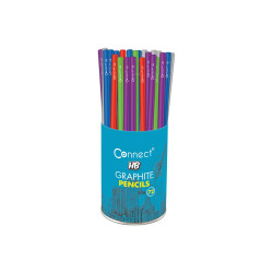 Grafitceruza HB, 5 féle színű kerek test, Connect 72 db/csomag, Grafitceruza Connect