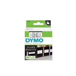 Feliratozógép szalag Dymo D1 S0720930/53713 24mmx7m, ORIGINAL, fekete/fehér Nyomtató és feliratozó gép, kellékek Dymo