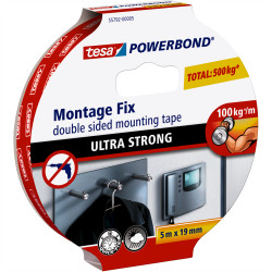 Ragasztószalag kétoldalas, rögzítószalag ultra erős 19mmX5m PowerBOND Tesa Ragasztó rögzítőszalag Tesa