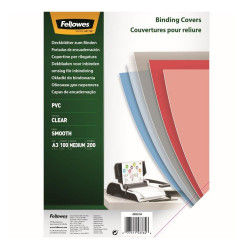 Előlap, A3, 200 mikron, 100 db/csomag, Fellowes® víztiszta Kötészeti kellék Fellowes