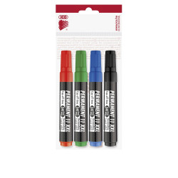 Alkoholos marker készlet, 3mm, kerek hegyű Ico 11XXL, 4 klf.szín Permanent marker Ico