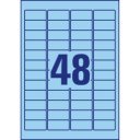 Etikett címke, 45,7 x21,2mm, univerzális visszaszedhető, 48 címke/ív, 20 ív/doboz, Avery kék