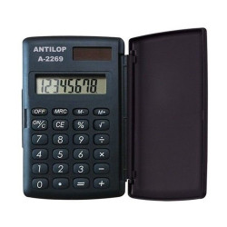 Zsebszámológép 8 digit fedeles napelemes gumírozott gombokkal Antilop A-2269 Számológép Antilop
