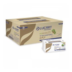 Kéztörlő 3 rétegű Z hajtogatású 198 lap/csomag 18 cs/karton Z3 EcoNatural Lucart_864075J havanna barna Papírtörlők Lucart