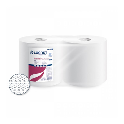 Ipari törlő 1 rétegű átmérő: 28 cm hófehér 320 lap/tekercs 2 tekercs/karton Texicell Power 320 - 80 Gsm Lucart_851271