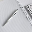 Golyóstoll 0,8mm, fém, rozsdamentes acél test, díszdobozban Bluering® Metal, írásszín kék