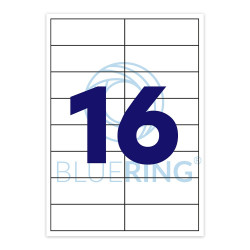 Etikett címke, 99,1x33,9mm, 100 lap, 16 címke/lap Bluering® Etikett - címke Bluering
