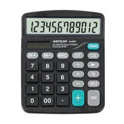 Számológép asztali 12 számjegy nagy, döntött kijelző Antilop A-837 Számológép Antilop