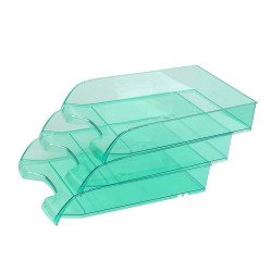 Irattálca műanyag 550 extra széles 345x270x67mm, Bluering®, áttetsző zöld Irattálca Bluering