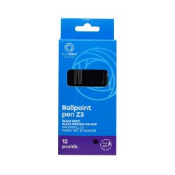 Golyóstoll 0,8mm, nyomógombos műanyag fekete test, Bluering® Z3, írásszín fekete Golyóstoll Bluering