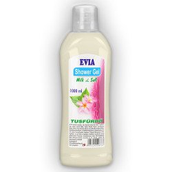 Tusfürdő 1 liter női Evia Sampon, tusfürdő, testápoló, hintőpor Satina