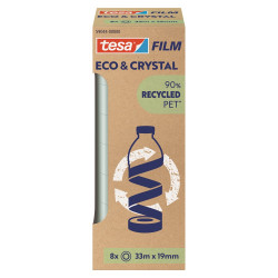 Ragasztószalag 19mmx33m irodai átlátszó újrahasznosított Tesa Eco & Crystal 8db/doboz Ragasztószalag Tesa