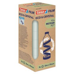 Ragasztószalag 19mmx33m irodai átlátszó újrahasznosított Tesa Eco & Crystal 8db/doboz Ragasztószalag Tesa