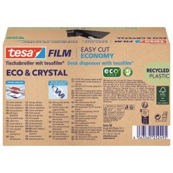 Ragasztószalag adagoló 19mmx10m, asztali + irodai átlátszó újrahasznosított ragasztószalag Tesa Eco & Crystal Adagoló Tesa