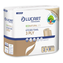 Kéztörlő 3 rétegű 2 tekercs/csomag EcoNatural 2.3 Lucart_821639J havanna barna Papírtörlők Lucart