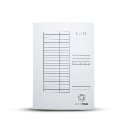 Iratgyűjtő, táblázatos pólyás dosszié A4, 230g. karton Bluering® fehér