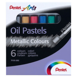Kréta olajpasztell készlet, PHN-M6 Pentel, 6 klf., metál szín Kréta PENTEL