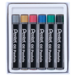 Kréta olajpasztell készlet, PHN-M6 Pentel, 6 klf., metál szín Kréta PENTEL