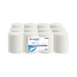 Kéztörlő 1 rétegű tekercses átmérő: 13 cm duda nélküli 12 tekercs/karton Strong Lucart 1.13 CL_861098 hófehér Papírtörlők Lucart
