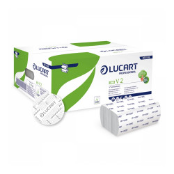 Kéztörlő 2 rétegű V hajtogatású 190 lap/cs 20 cs/karton EcoLucart _863046 fehér Papírtörlők Lucart