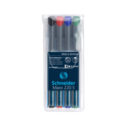 Alkoholos marker OHP 0,4mm tűhegyű Schneider Maxx 220 S 4 klf. szín Permanent marker Schneider