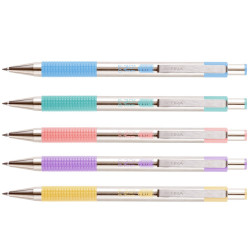 Golyóstoll 0,7mm, pasztell világoskék test, Zebra F-301, írásszín kék Golyóstoll Zebra