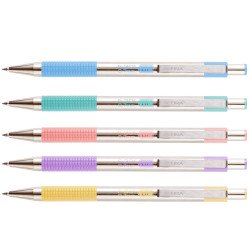 Golyóstoll 0,7mm, pasztell világoskék test, Zebra F-301, írásszín kék Golyóstoll Zebra