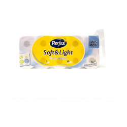 Toalettpapír 3 rétegű kistekercses 100% cellulóz 120 lap/tekercs 8 + 2 tekercs/csomag Boni Perfex_hófehér Toalettpapírok Perfex